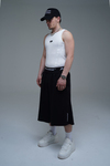JR Nakışlı Siyah Jogger Baggy Şort