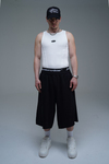 JR Nakışlı Siyah Jogger Baggy Şort