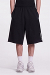 JR Nakışlı Siyah Jogger Baggy Şort