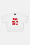 JR Red Fame Baskılı Beyaz Boxy Fit Tshirt