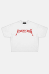 JR Red Logo Baskılı Beyaz Boxy Fit Tshirt