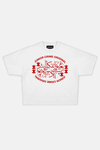 JR Red Original Baskılı Beyaz Boxy Fit Tshirt
