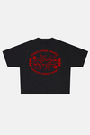 JR Red Original Baskılı Siyah Boxy Fit Tshirt