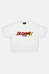 JR Red Studio Baskılı Beyaz Boxy Fit Tshirt