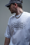 JR Signature Baskılı Beyaz Boxy Fit Tshirt