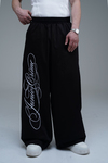 JR Signature Baskılı Gabardin Baggy Pantolon