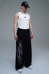 JR Signature Baskılı Gabardin Baggy Pantolon
