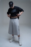 JR Signature Baskılı Jogger Baggy Gri Şort