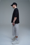 JR Signature Baskılı Jogger Baggy Gri Şort