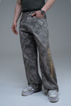 JR Signature Baskılı Kamuflaj Desen Baggy Jean