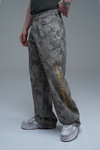 JR Signature Baskılı Kamuflaj Desen Baggy Jean