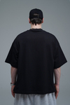 JR Signature Baskılı Siyah Boxy Fit Tshirt