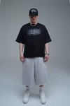 JR Signature Baskılı Siyah Boxy Fit Tshirt