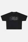 JR Signature Baskılı Siyah Boxy Fit Tshirt