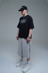 JR Signature Baskılı Siyah Boxy Fit Tshirt