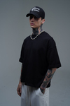 JR Siyah Boxy Fit Basic Oversize Tshirt
