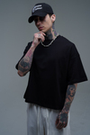 JR Siyah Boxy Fit Basic Oversize Tshirt