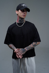 JR Siyah Boxy Fit Basic Oversize Tshirt