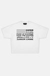 JR System Baskılı Beyaz Boxy Fit Tshirt