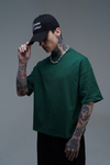 JR Yeşil Boxy Fit Basic Oversize Tshirt