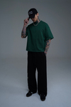 JR Yeşil Boxy Fit Basic Oversize Tshirt