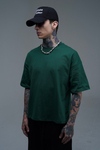JR Yeşil Boxy Fit Basic Oversize Tshirt