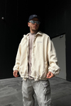 Kadife Kumaş Krem Oversize Bdg Ceket C225