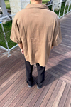 Kahve Kısa Kol Oversize Gömlek G143
