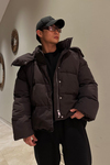 Kahve Oversize Baxi Kalıp Şişme Mont MNT126