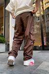 Kahve Paraşüt Kumaş Pantolon P636