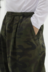 Kamuflaj Desenli Haki Low Waist Baggy Pantolon