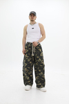Kamuflaj Desenli Low Waist Baggy Pantolon