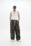 Kamuflaj Desenli Low Waist Baggy Pantolon
