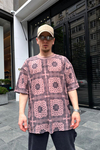 Kani Nakışlı Bandana Desen Oversize Tshirt T689