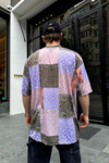 Kani Nakışlı Renkli Bandana Desen Oversize Tshirt T695