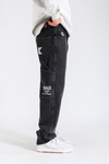 Kani Nakışlı Siyah Retro Baggy Jean Pantolon P1132