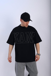 Kani Zımba Detay Siyah Oversize Tshirt T926