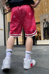 Kırmızı Bandana Desen Jarse Şort S203