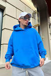 Kklb Mavi Sırt Baskılı Oversize Sweatshirt SW916