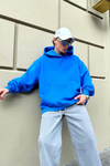 Kklb Mavi Sırt Baskılı Oversize Sweatshirt SW916