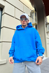 Kklb Mavi Sırt Baskılı Oversize Sweatshirt SW916
