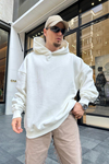 Kklb Sırt Detay Krem Oversize Sweatshirt SW915
