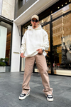Kklb Sırt Detay Krem Oversize Sweatshirt SW915