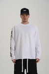 Kol Baskılı Beyaz Oversize Longsleeve CT01 26CK012