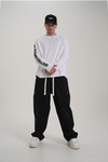 Kol Baskılı Beyaz Oversize Longsleeve CT01 26CK012