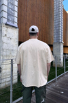 Kol Baskılı Krem Oversize Tshirt T1056