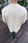 Kol Baskılı Krem Oversize Tshirt T1056
