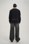 Kol Baskılı Siyah Oversize Longsleeve CT01 26CK012