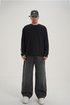 Kol Baskılı Siyah Oversize Longsleeve CT01 26CK012