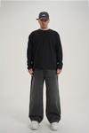 Kol Baskılı Siyah Oversize Longsleeve CT01 26CK012